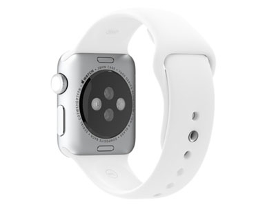 Apple Watch 38mm Stainless Steel Case with White Sport Band MJ302