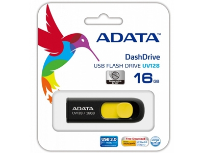 ADATA 16 GB UV128 Black/Yellow