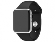 Смарт-часы Apple Watch 38mm Stainless Steel Case with Black Sport Band   (MJ3U2)