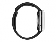 Смарт-часы Apple Watch 38mm Stainless Steel Case with Black Sport Band   (MJ3U2)