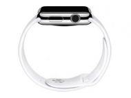 Apple Watch 38mm Stainless Steel Case with White Sport Band MJ302